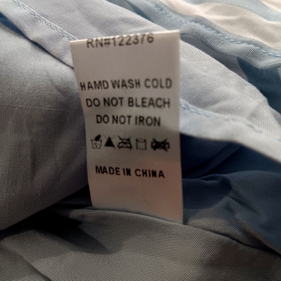 Mustard Seed Women's (Size S) Blue-Gray & White Stripe Mini Dress (NWT) - Picture 6 of 11